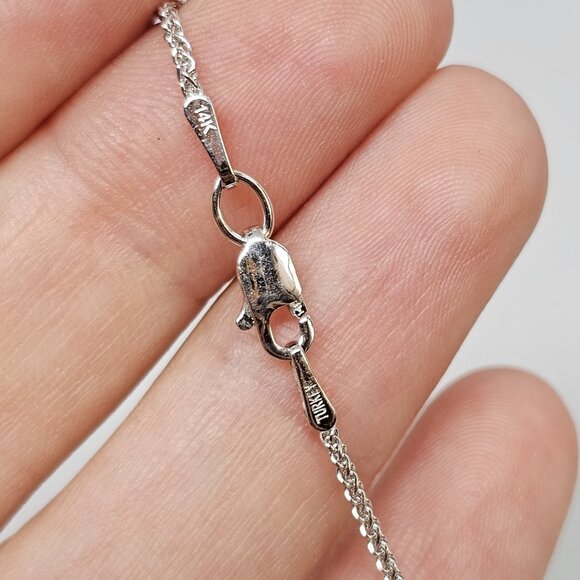 RCI 14K White Gold 1 mm Wheat Chain 16" 2.68 Grams Turkey - Picture 9 of 12